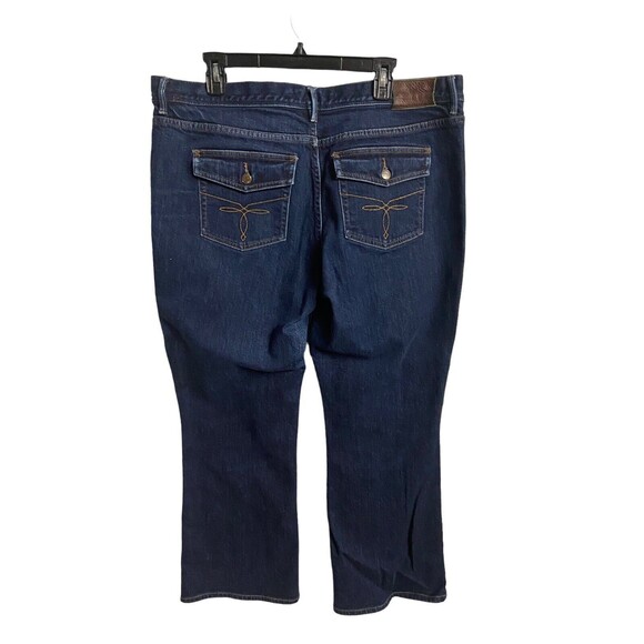 Lauren Jeans Co Womens Plus 16 Blue Dark Wash Stretch Denim Flap Pockets Bootcut - Picture 8 of 12